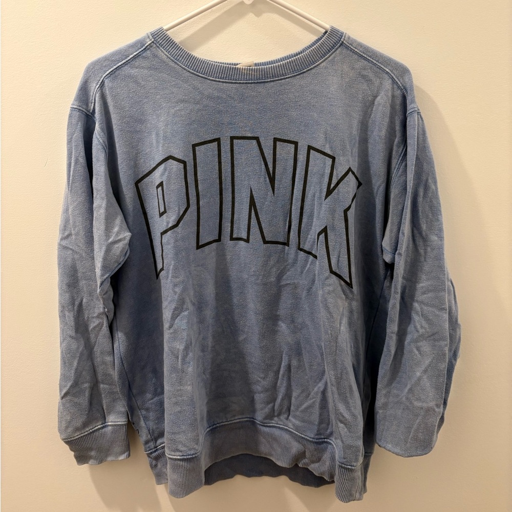 Women's Blue PINK Victoria's Secret  Crewneck Sweater (XS)